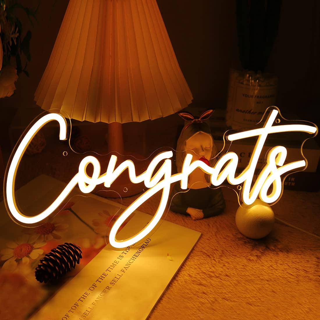 Neon Sign Party - Неоновая вывеска «Поздравляем» с USB-подсветкой и