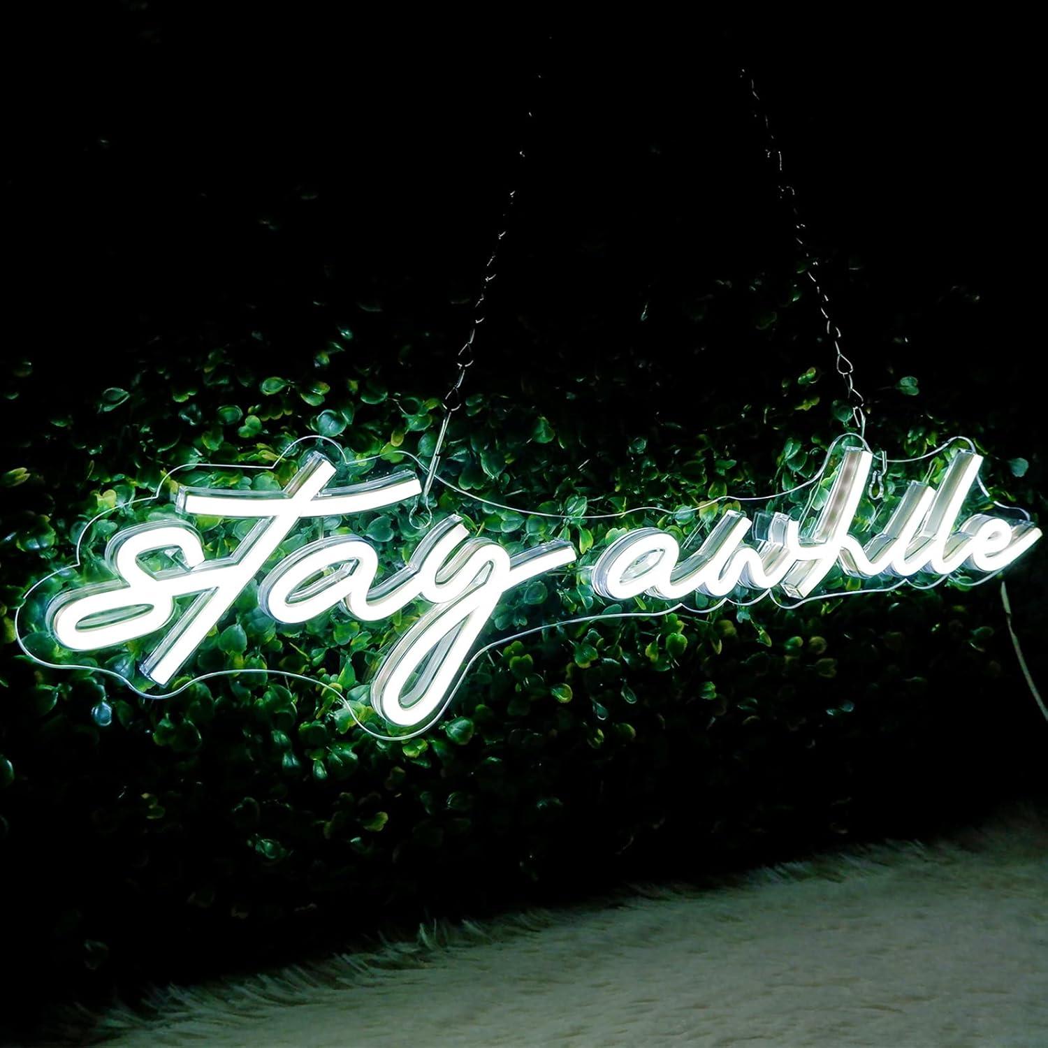 Neon Sign Party - Неоновые вывески Stay Awhile с USB-питанием