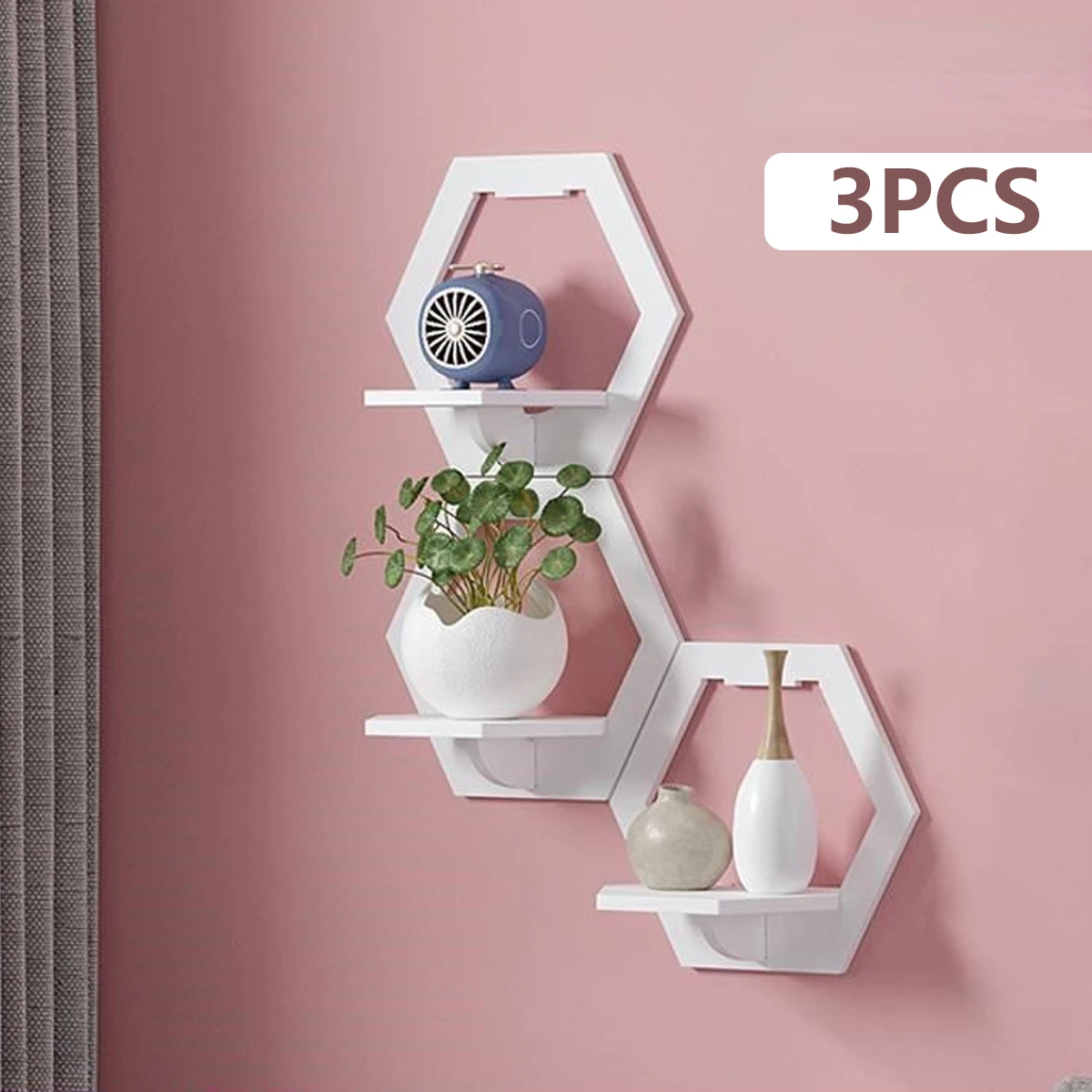 Flower Wall Panel - 3 шт., шестиугольная настенная полка, бесплатная