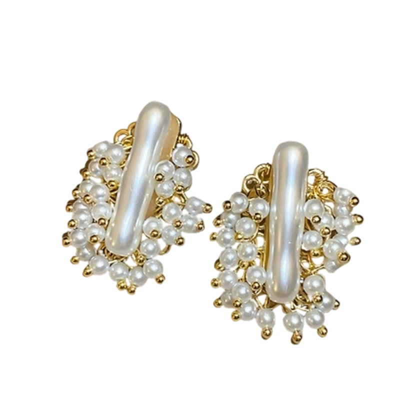 Event & Party Supply - 57QA модные серьги-гвоздики с цветочным жемчугом,