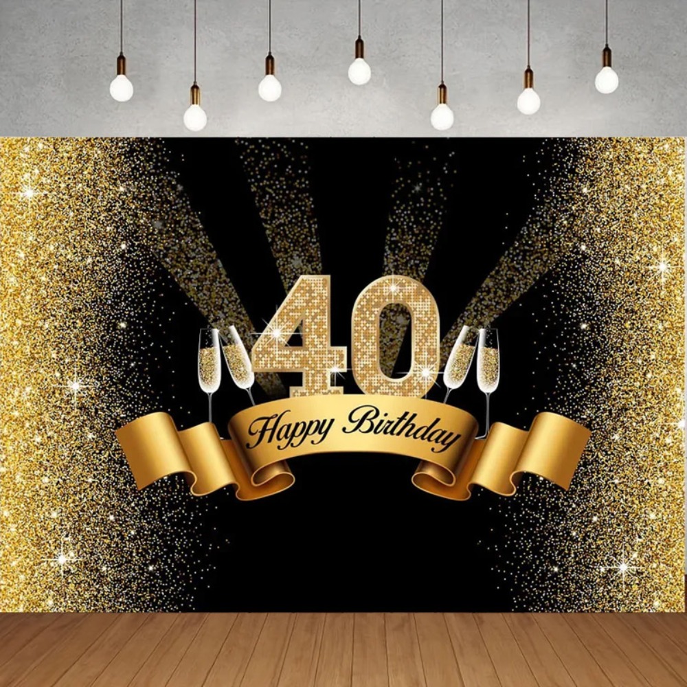 Party Banner Gold - Черный и золотой тематический фон с
