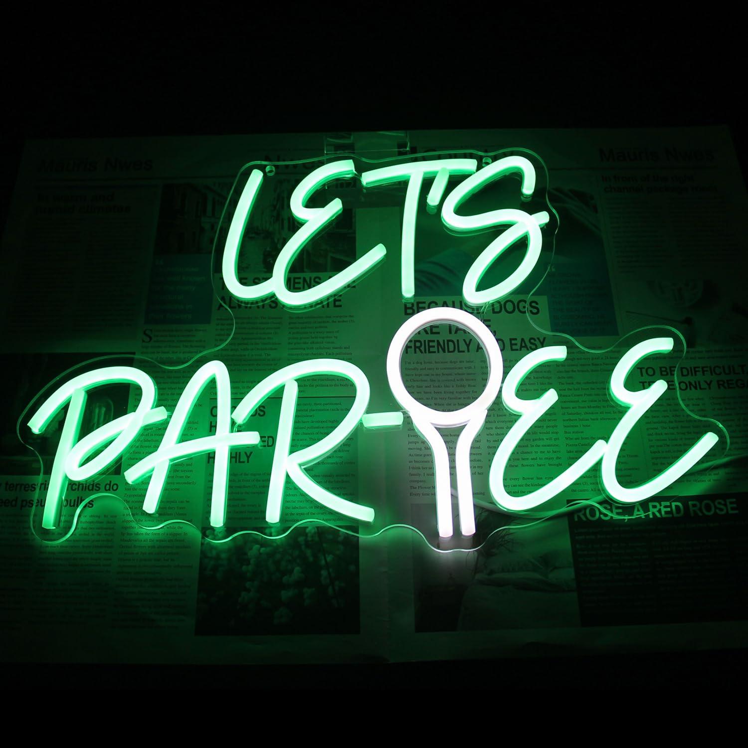 Неоновая вывеска Let's Par Tee – обзор и цена Neon Sign Party