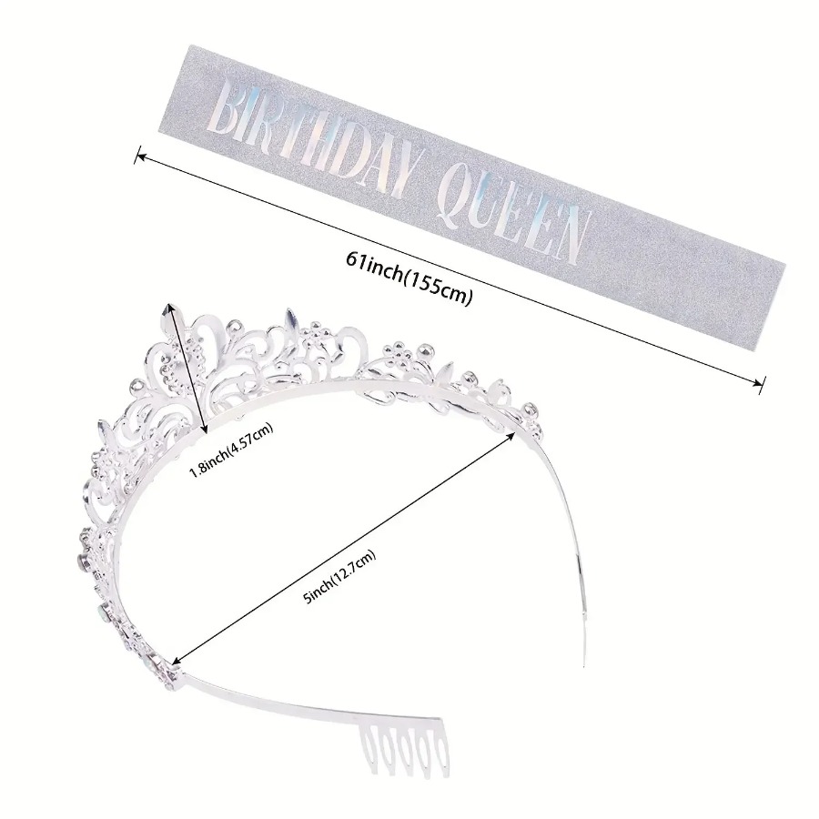Набор из 2 предметов: Корона-т – обзор и цена Birthday Sash Glitter