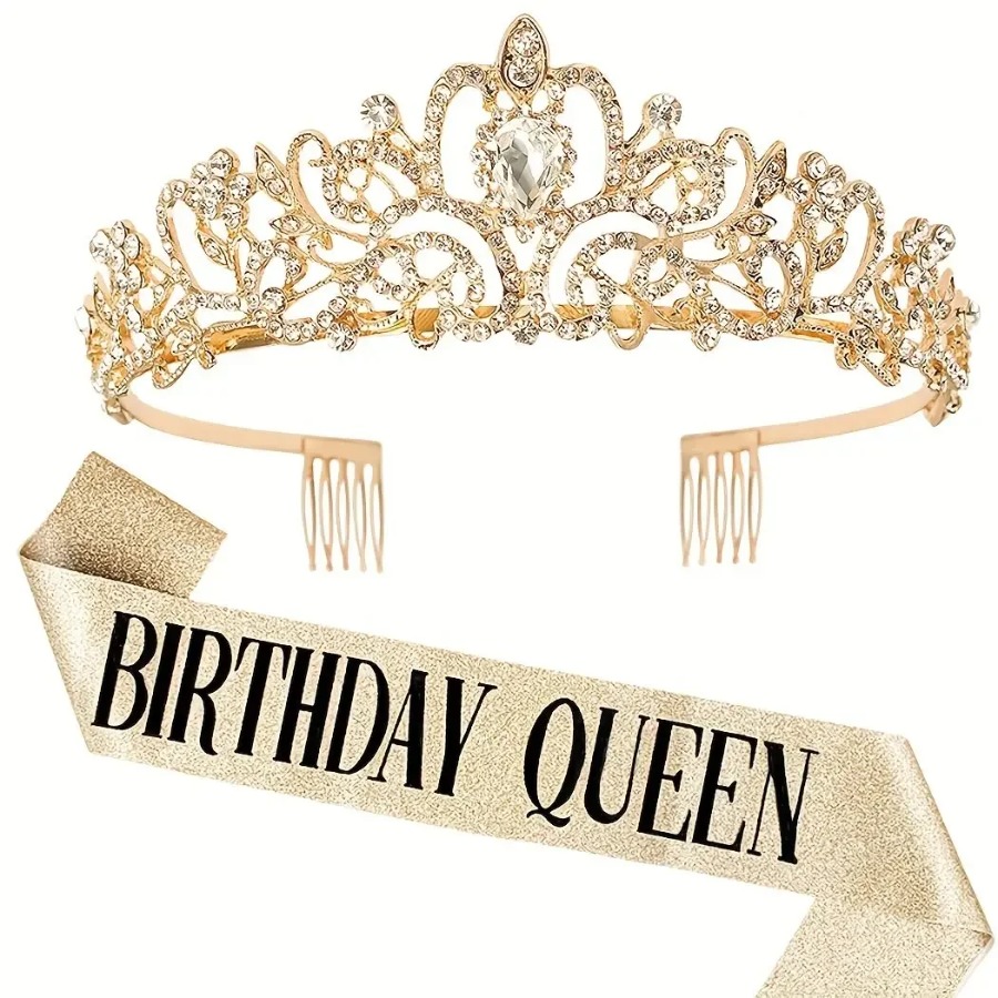 Набор из 2 предметов: Корона-т – обзор и цена Birthday Sash Glitter