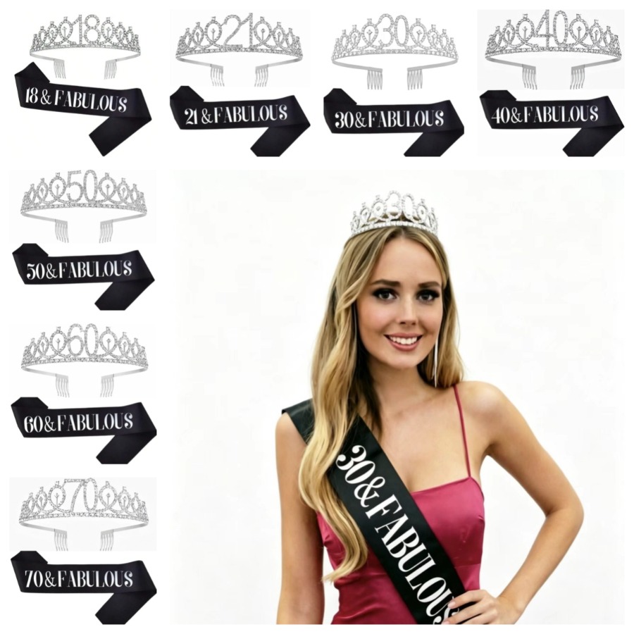 Блестящая серебристая корона-т – обзор и цена Birthday Sash Glitter