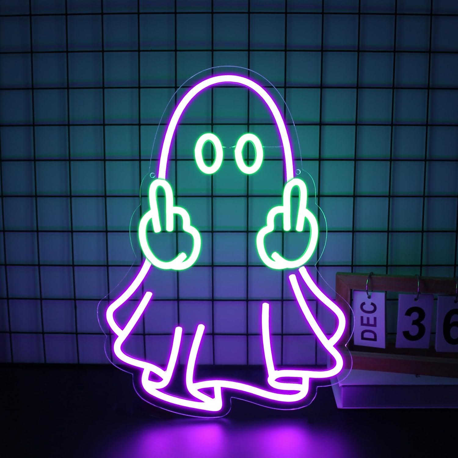 Неоновая вывеска «Призрак» с U – обзор и цена Neon Sign Party