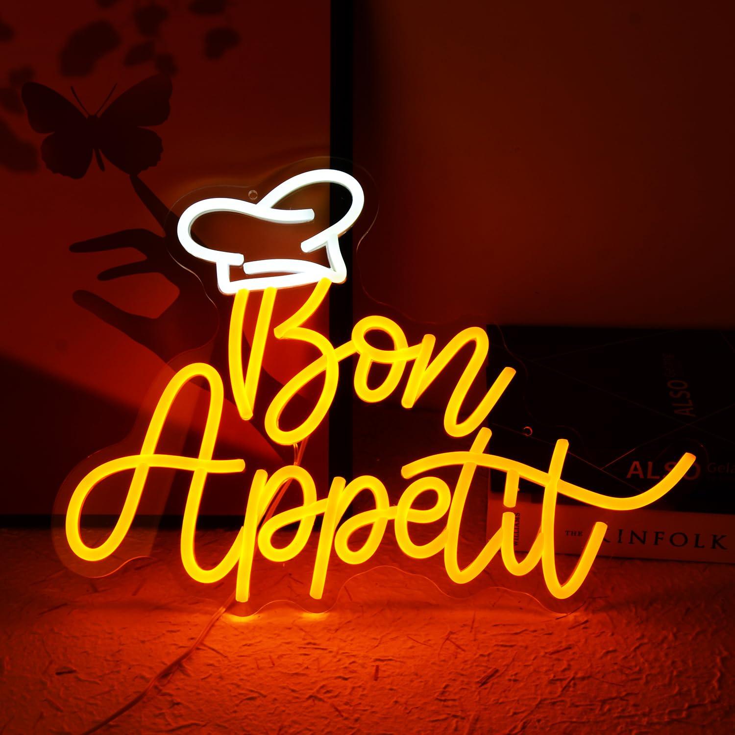 Неоновая вывеска «Bon Appetit» – обзор и цена Neon Sign Party