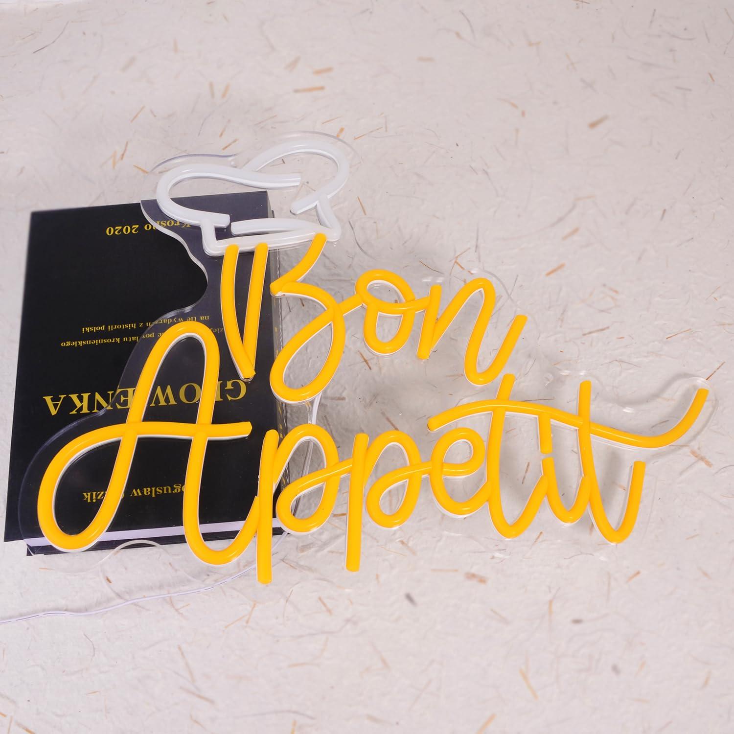 Неоновая вывеска «Bon Appetit» – обзор и цена Neon Sign Party