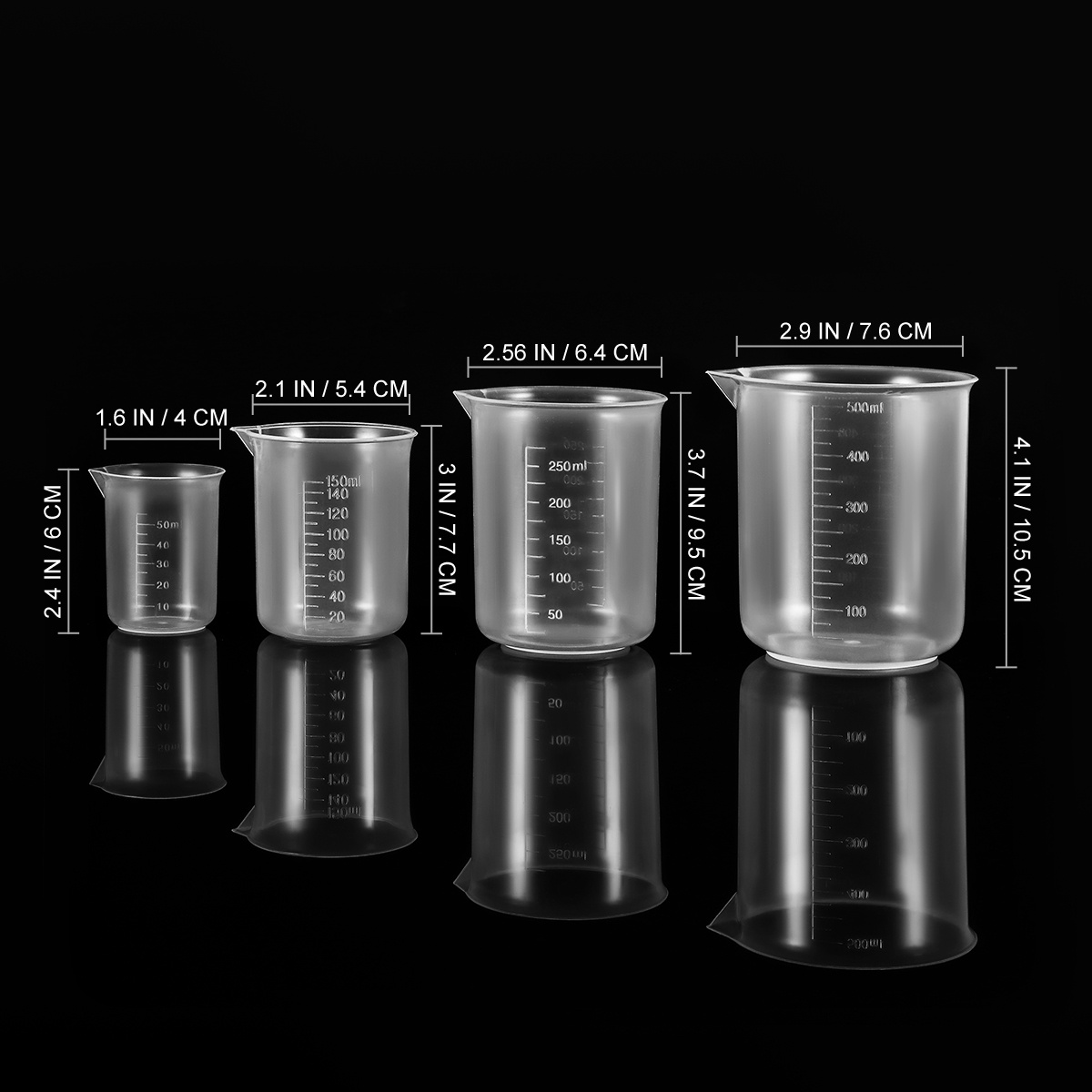 4 шт. 50 мл 150 мл 250 мл 500  – обзор и цена Plastic Cup 50Pcs
