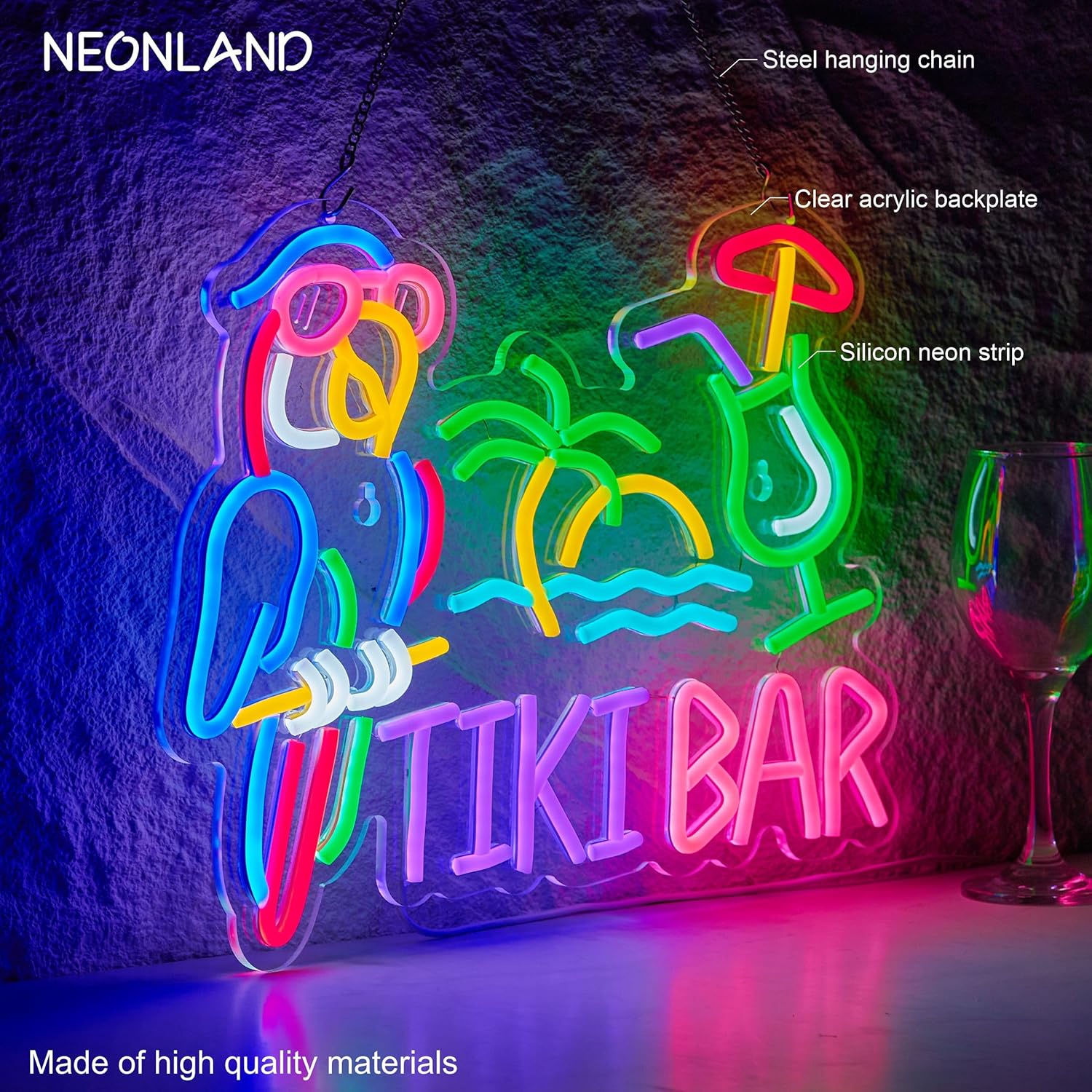 Неоновая вывеска Tiki Bar Parr – обзор и цена Neon Sign Party