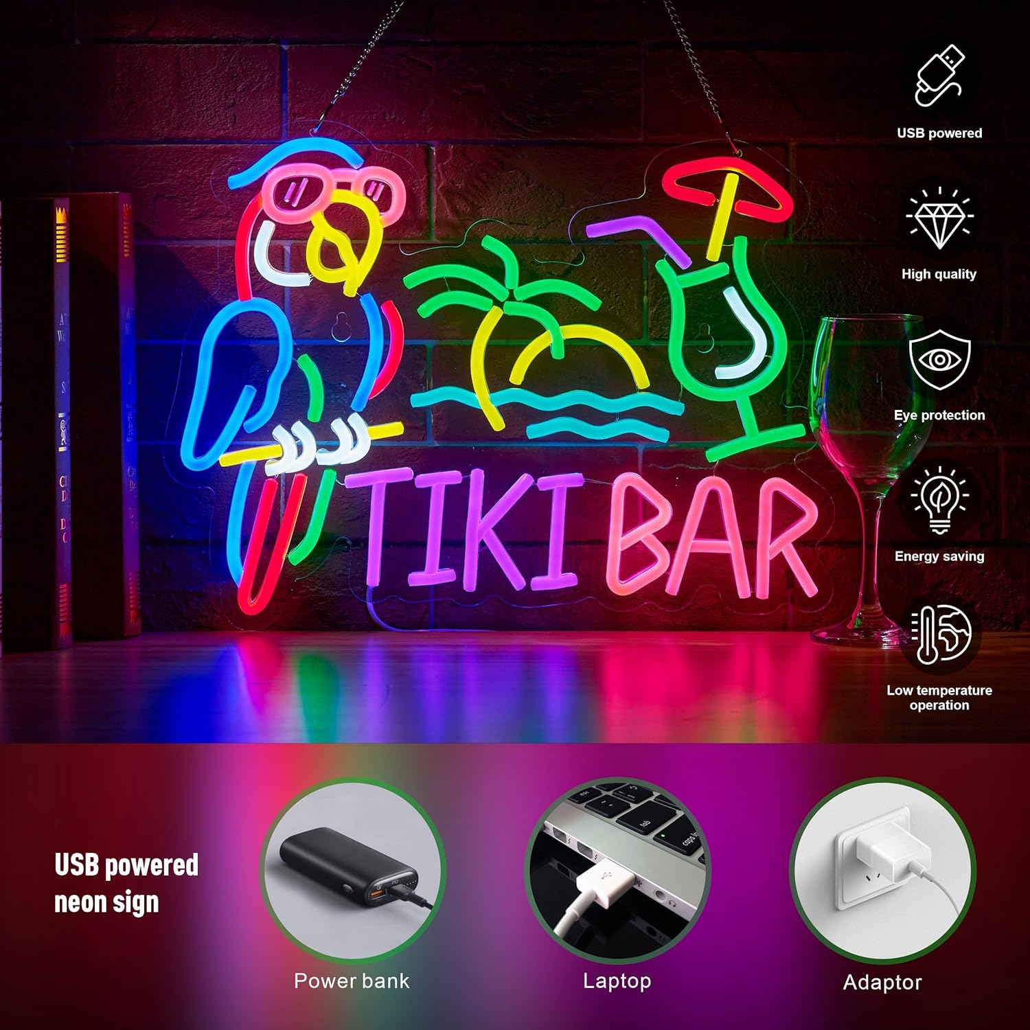 Неоновая вывеска Tiki Bar Parr – обзор и цена Neon Sign Party