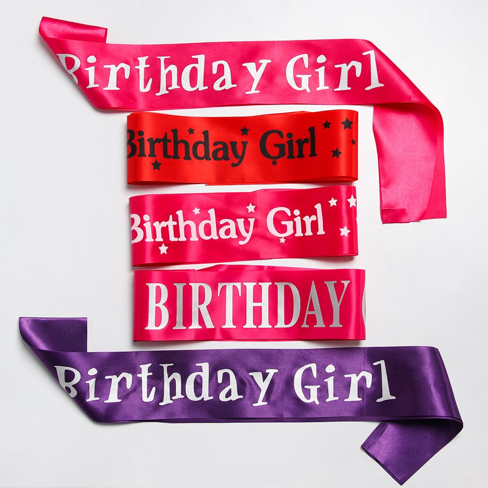 Блестящий атласный пояс для им – обзор и цена Birthday Sash Glitter