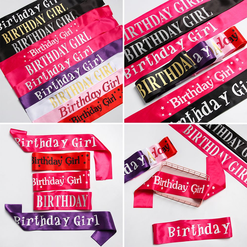 Блестящий атласный пояс для им – обзор и цена Birthday Sash Glitter