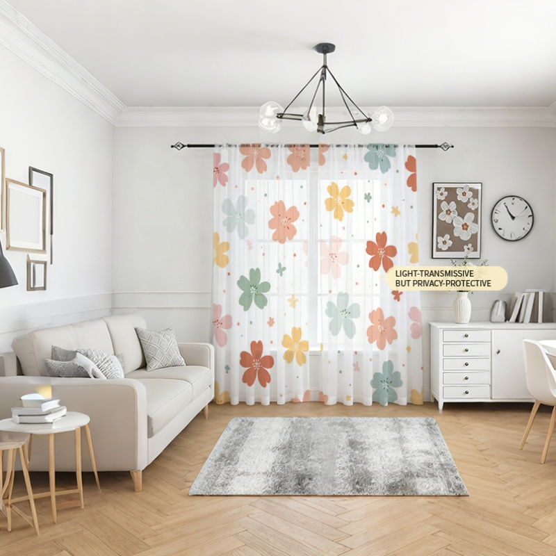 2 шт. Цветные прозрачные шторы – обзор и цена Flower Wall Panel